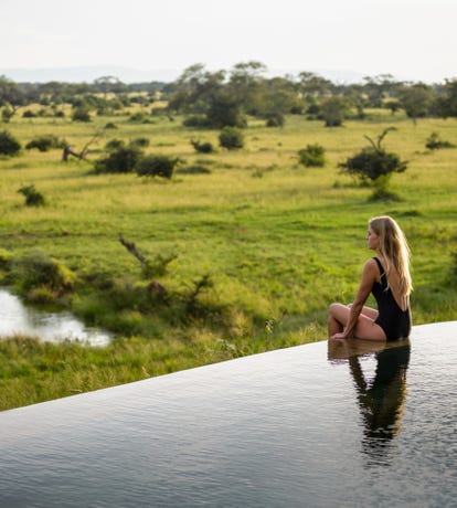 Infinity pool falls into the Serengeti