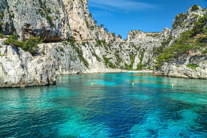 A secluded beach among the cliffs of Calanaques National Park