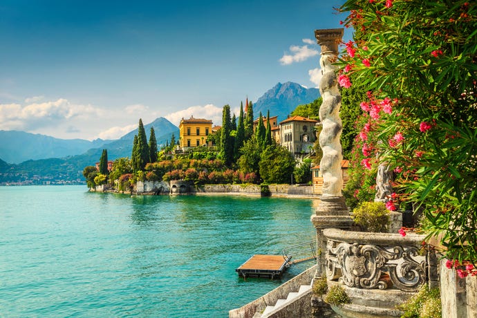 Take a boat out onto the lake for a unique perspective of this gem in Italy
