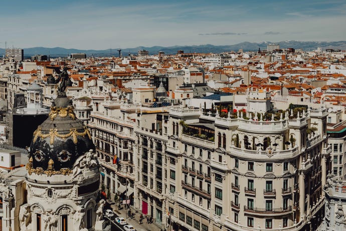 Gran Via is the main thoroughfare in Madrid
