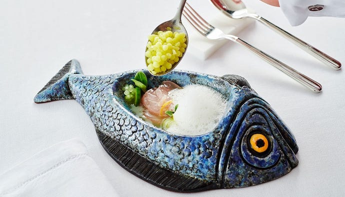 A seasonal dish at the gastronomic restaurant