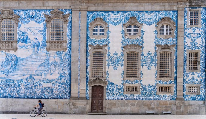 Marvel at Azulejos (Portuguese painted tiles) wherever you go