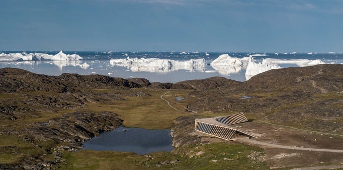 The boomerang-shaped Ilulissat Icefjord Center