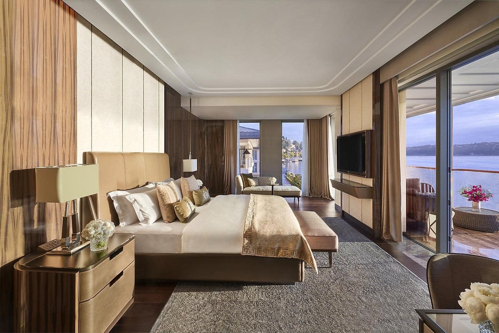 Luxurious two-bedroom suite at Scenset Oriental Bosphorus with panoramic water views, elegant contemporary furnishings, and modern Turkish design aesthetic