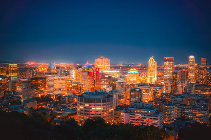 Downtown Montreal at night
