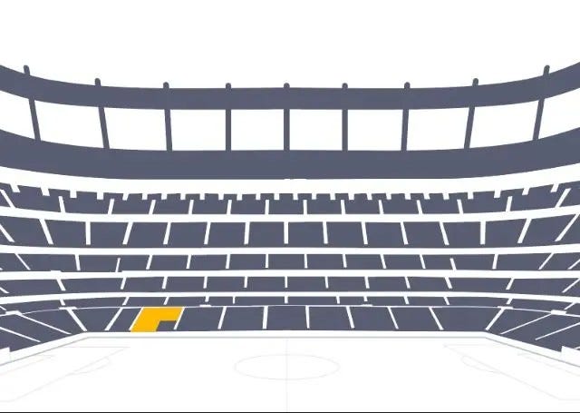 Your seating section is highlighted in yellow.
