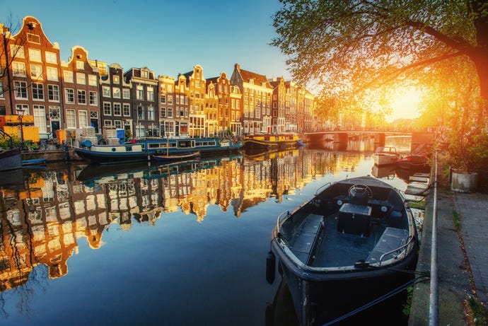 Enjoy a romantic boat ride along the Amsterdam canals
