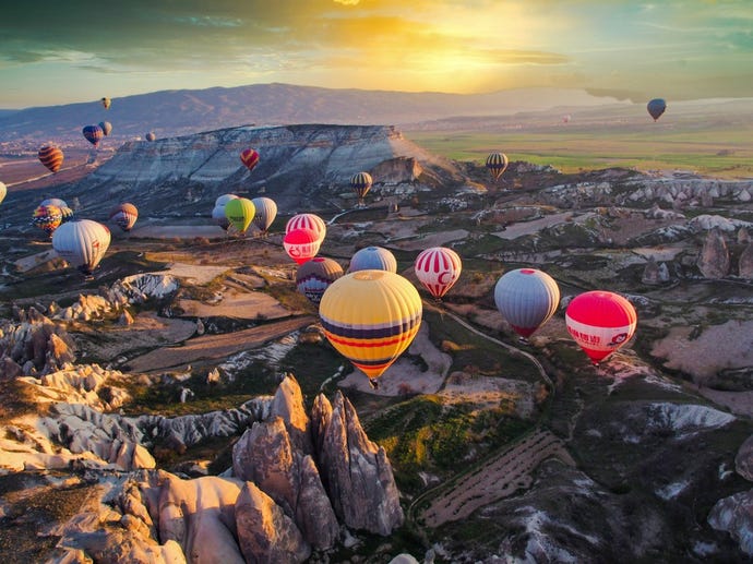 Gain an entirely unique perspective of this otherworldly landscape over central Turkey