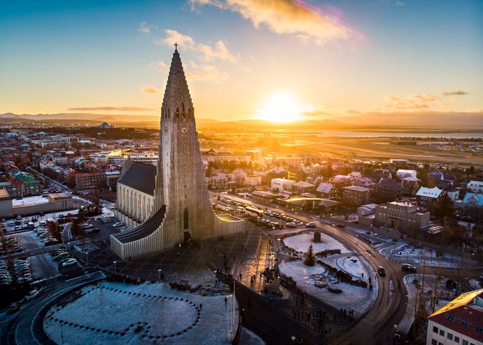 The church of Hallgrimskirkja