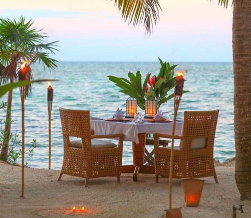 Private dinners at sunset
