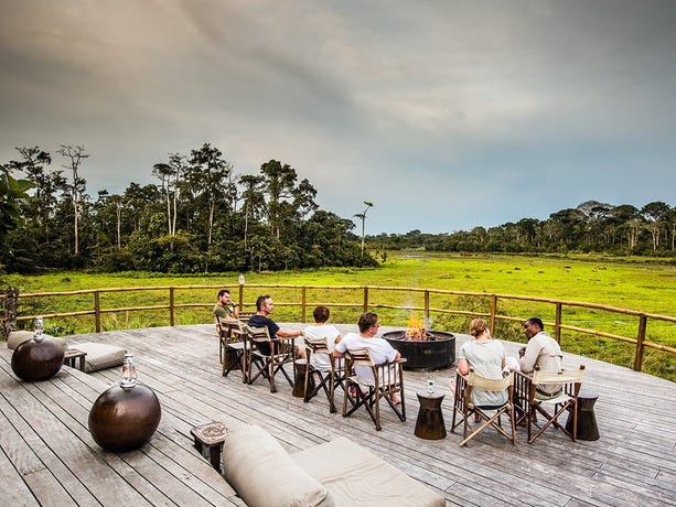 End the day with sundowners on the Lango Camp observation deck