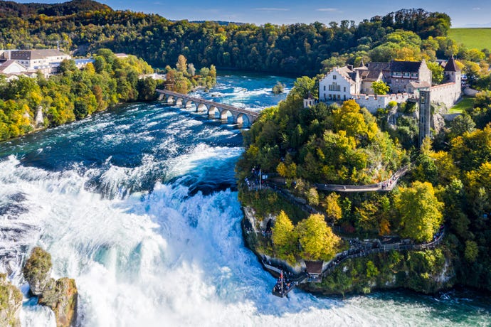 The stunning Rheinfall, a 40-minute drive north of Zürich
