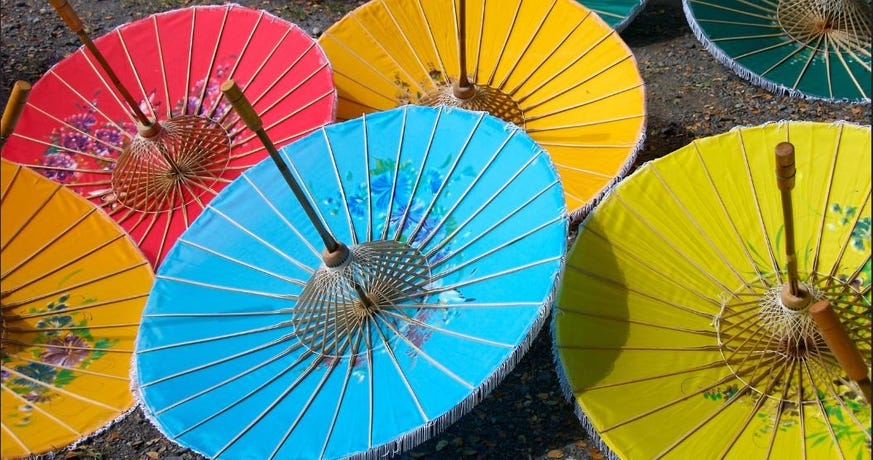 Handmade Thai umbrellas
