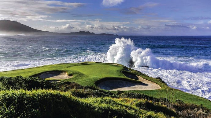 Hole number 7 at Pebble Beach – also the most photographed golf hole in the world