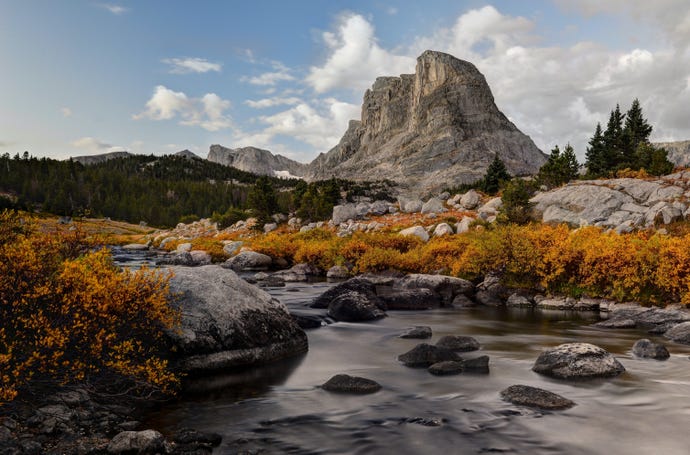 The Little Wind River and Buffalo Head Peak in Bridger-Teton National Forest
