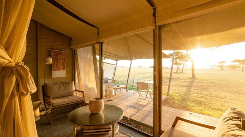 Continue the safari from the patio of your tent
