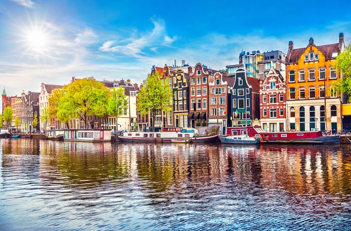 The picturesque canals and homes of Amsterdam
