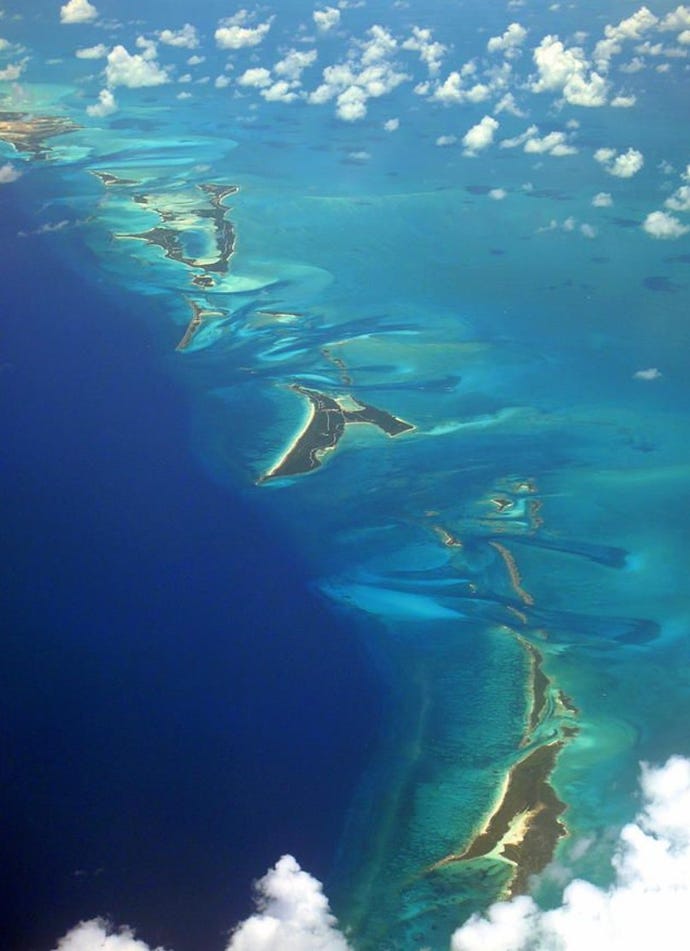 Flying over the Caribbean
