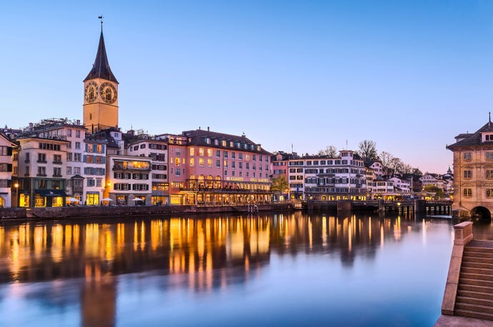 Old town Zurich by night
