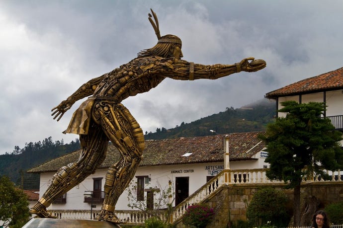 The Tejo monument in the town of Turmequé