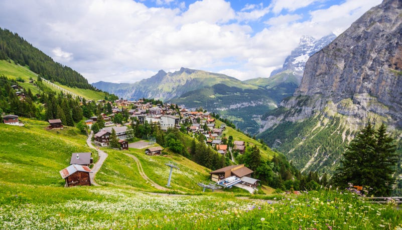 Picturesque town of Murren
