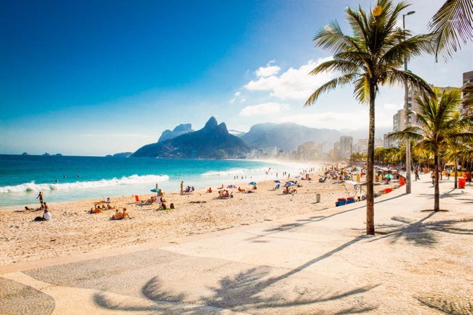 The bike path along Ipanema Beach