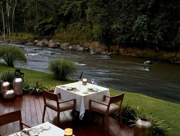 Riverside dining at Mandapa
