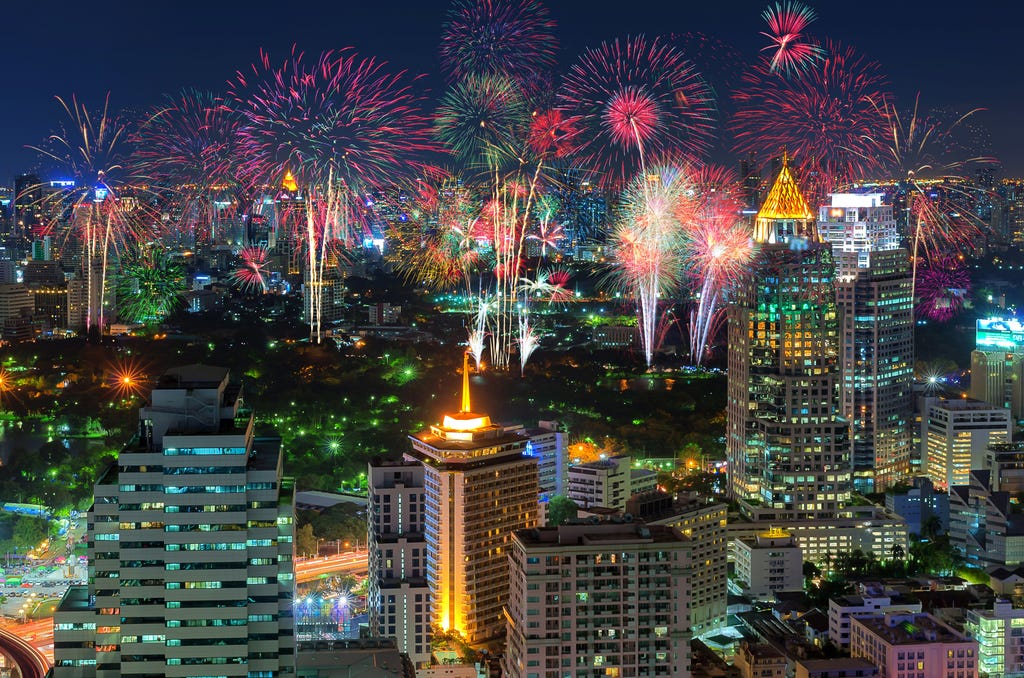 Celebrate New Year's Eve Three Times over, in Bangkok