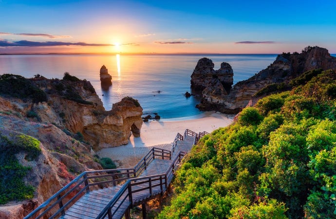 Enjoy the sunset at one of the many coves along the Algarve