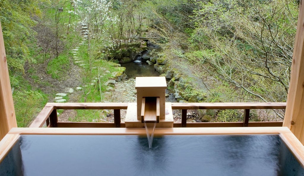 Minimalist Japanese ryokan with traditional wooden architecture, soft natural lighting, and serene garden view highlighting elegant tatami room and refined interior design.