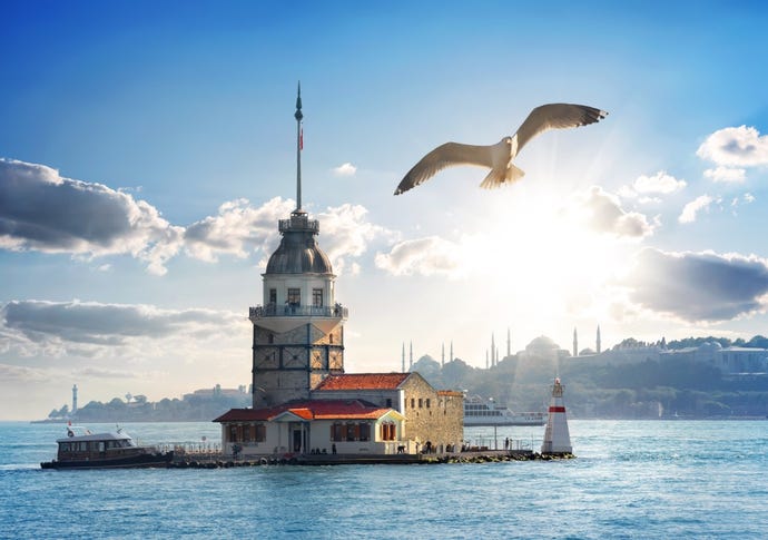 Maiden's tower as viewed from the ferry to Kadiköy