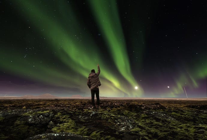 Watch as the Northern Lights dances across the night sky of Iceland
