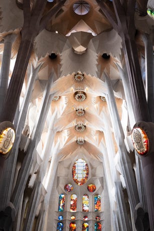 The interior of La Sagrada Familia
