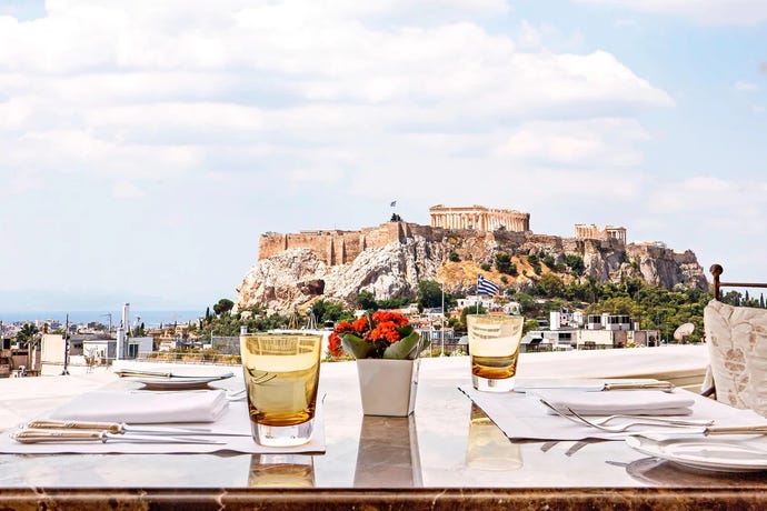 Views of the Acropolis from the Tudor Hall Restaurant
