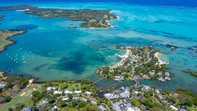 Four Seasons Mauritius from above
