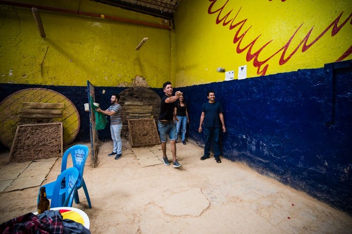 Tejo courts are a great place to make some Colombian friends