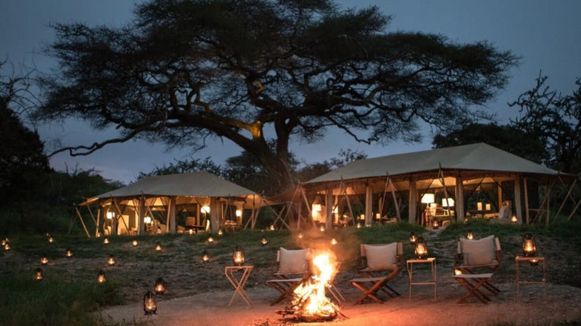 Mila Tented Camp at night
