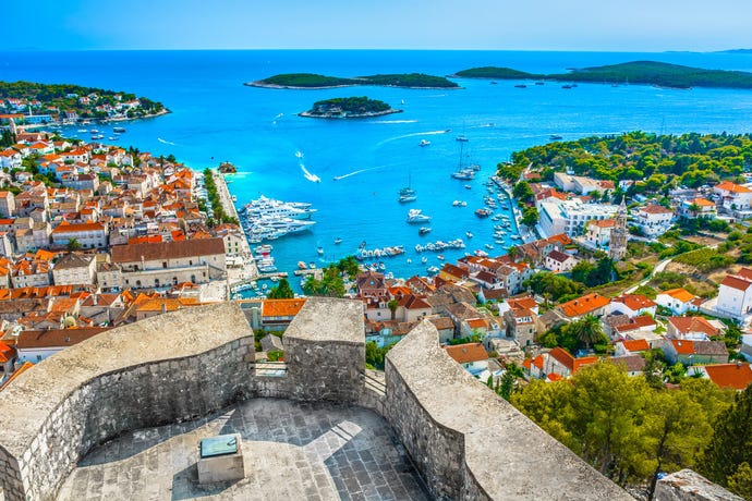 The archipelago around Hvar from above
