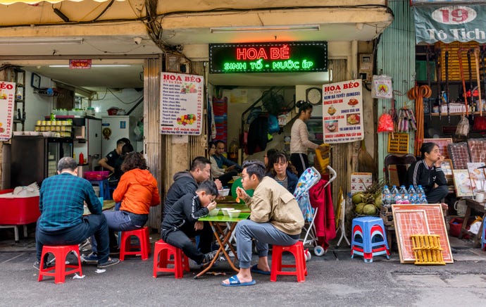 A street cafe in Hanoi
