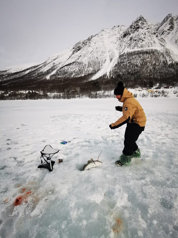 Ice fishing in Norway
