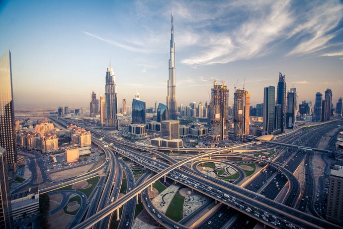 The skyline of Dubai
