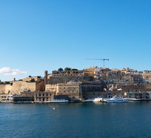 Arriving in Valletta by sea