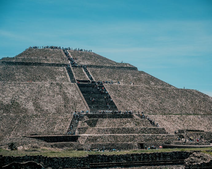 Climb pyramids at Teotihuacan
