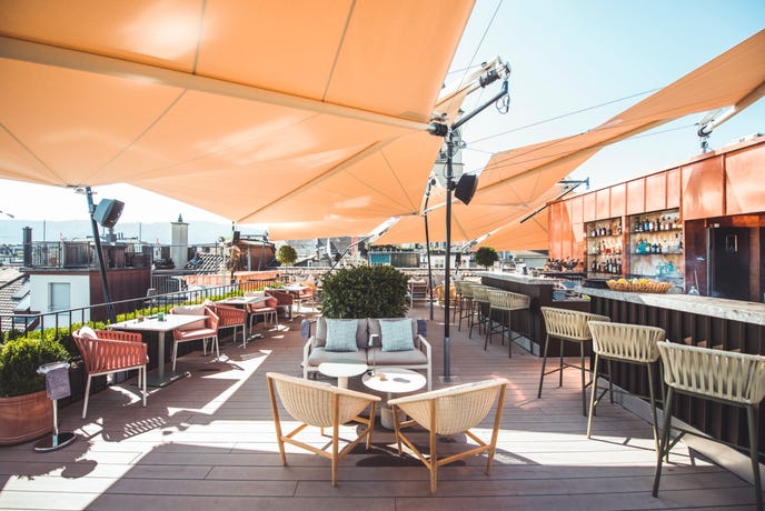 Or at the hotel's rooftop patio, The Nest
