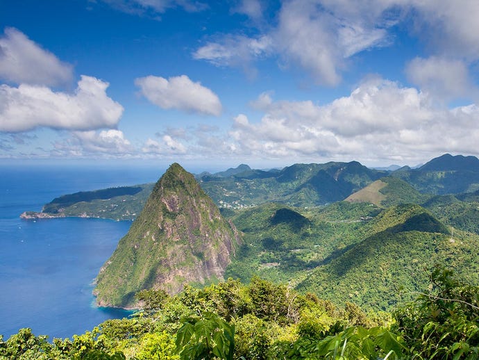 View from the top of the Pitons
