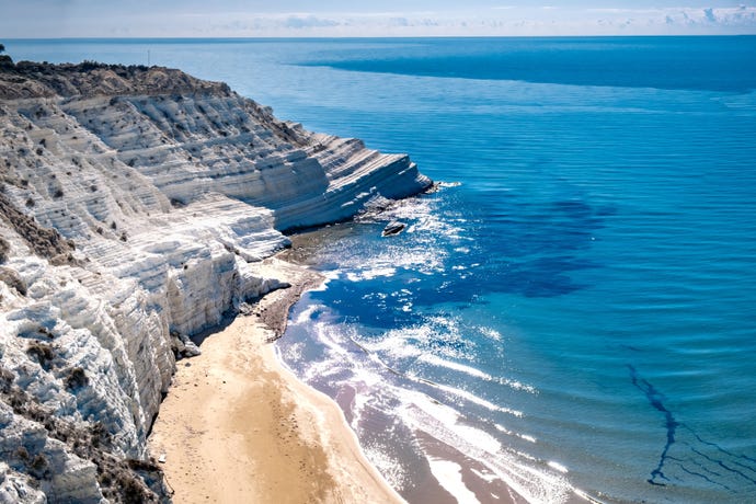 Scala dei Turchi, a rocky cliff on the coast of Realmonte
