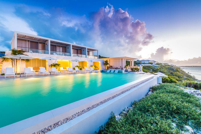 The oceanside property of Rock House in Turks & Caicos
