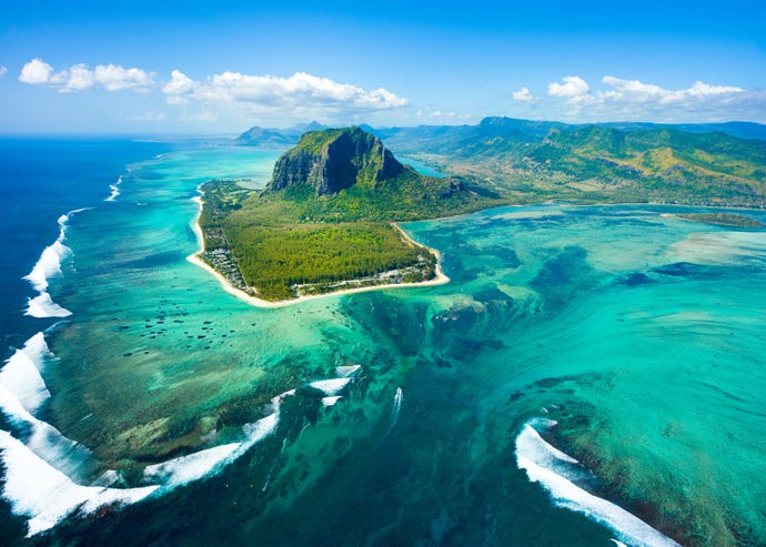 The azure waters of Mauritius
