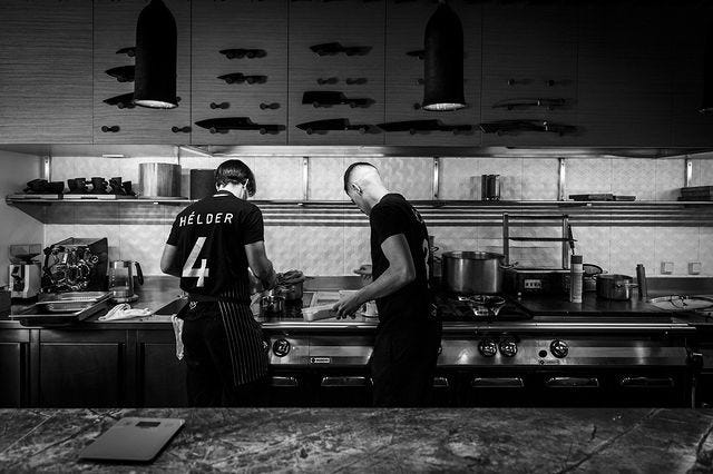 The team at work in the kitchen