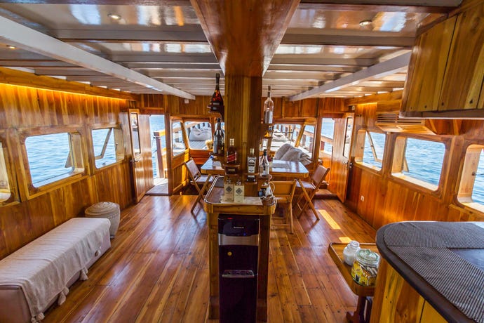 The interior of your private boat
